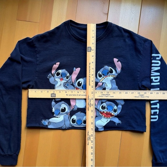 DISNEY Stitch Long Sleeve Cropped Graphic Tee – Size M - Picture 8 of 10